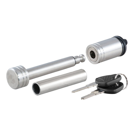 CURT 1/2" Hitch Lock w/5/8" Adapter - 1-1/4" or 2" Receiver - Barbell- Stainless Steel [23517]