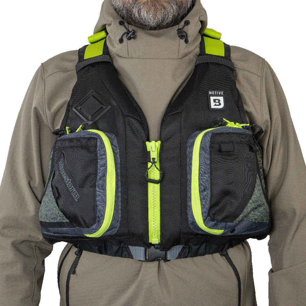 Bluestorm Motive Kayak Fishing Vest - Hi-Vis - L/XL [BS-248-HVS-L/XL]