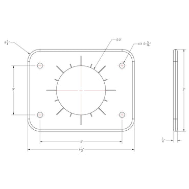 TACO Grand Slam 300 Universal Backing Plate f/GS-300  GS-390 - Pair [BP-0300BSY-1]