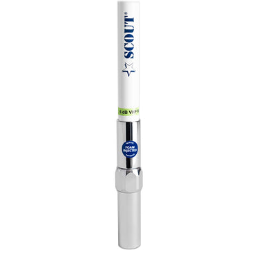 Scout 8' QuickFit White VHF Antenna w/5M Cable + FME Quick 6 Foam Filled 6db Solid Brass  Copper Element [PF AN NVHF00040T]