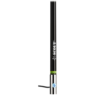 Scout 8' Black VHF Antenna 6dB Heavy Stainless Steel Ferrule w/6M RG-8x Includes PL-259 Heavy Duty Offshore Antenna KS-43 [PF AN NVHF00021T]