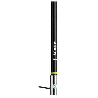 Scout 8' Black VHF Antenna 6dB Heavy Stainless Steel Ferrule w/6M RG-8x Includes PL-259 Heavy Duty Offshore Antenna KS-43 [PF AN NVHF00021T]