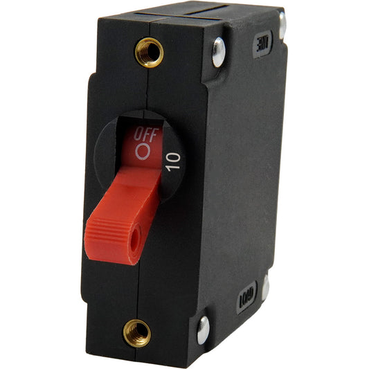 Egis A Series Red Toggle Panel Mount Circuit Breaker - Single Pole 10A [3221-10]