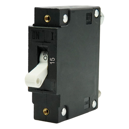 Egis C Series White Toggle Panel Mount Circuit Breaker - Single Pole 15A [3501-015]