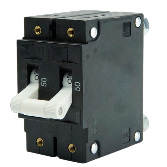 Egis C Series White Toggle Panel Mount Circuit Breaker - Double Pole 50A [3502-050]