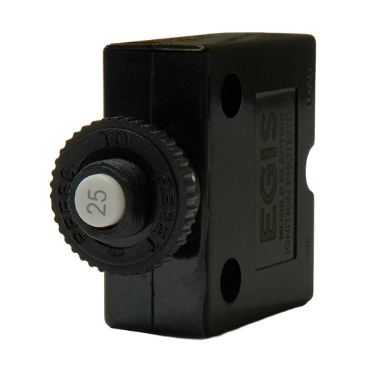 Egis 25A Push Button Panel Mount Circuit Breaker - Spade Terminal [4711-25]
