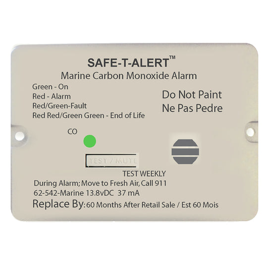 Safe-T-Alert 62 Series Carbon Monoxide Alarm w/Relay - 12V - 62-542-Marine-RLY-NC - Flush Mount - White [62-542-MARINE-RLY-NC]