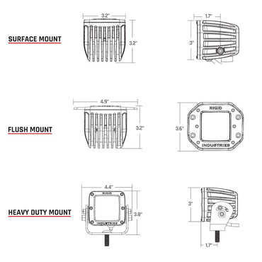 RIGID Industries D-Series PRO Specter-Driving LED - Pair - Black [502313]