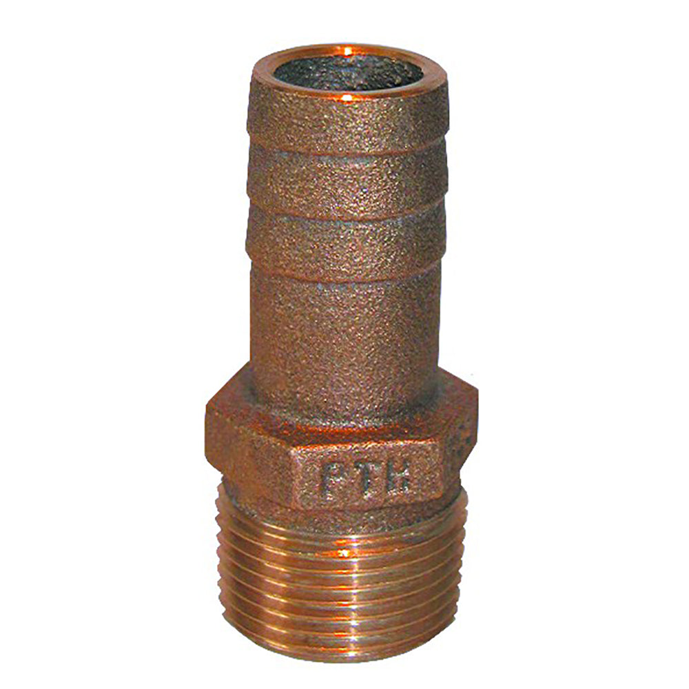 GROCO 1" NPT x 1" ID Bronze Pipe to Hose Straight Fitting [PTH-1000]