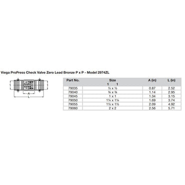 Viega ProPress 3/4" Zero Lead Check Valve - Double Press Connection - Smart Connect Technology [79040]