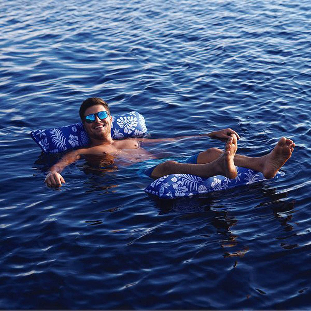 Aqua Leisure 4-In-1 Monterey Hammock Supreme XL 53" x 31.5" - Hibiscus Pineapple Royal Blue [APL18904S2]