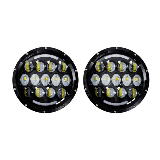 HEISE 7" LED Light w/Black Face  Partial Halo - 21 LED [JP-704B]